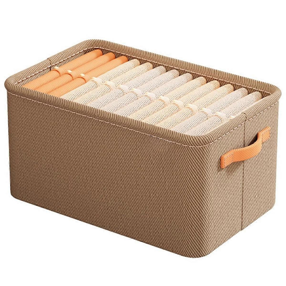 Multi-Functional Closet Organizer,Steel Ring Storage Box, Fabric Folding Bedroom Wardrobe Clothes Storage Box A