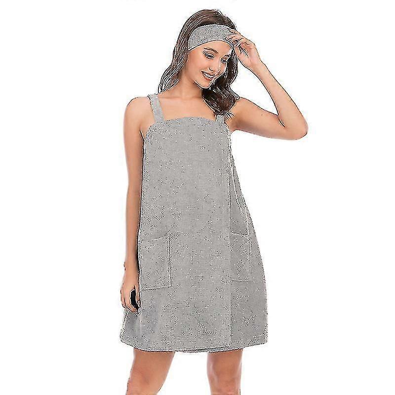 Women's Solid Colours Bath Shower Wrap Towel Dress