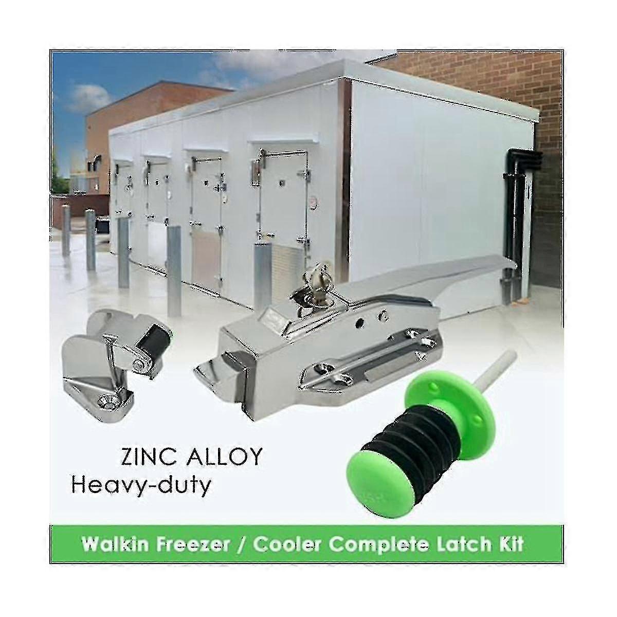 Cooler Door Latch Kit, Safety Freezer Door Latch Handle Set, With Adjustable Offset Strike And