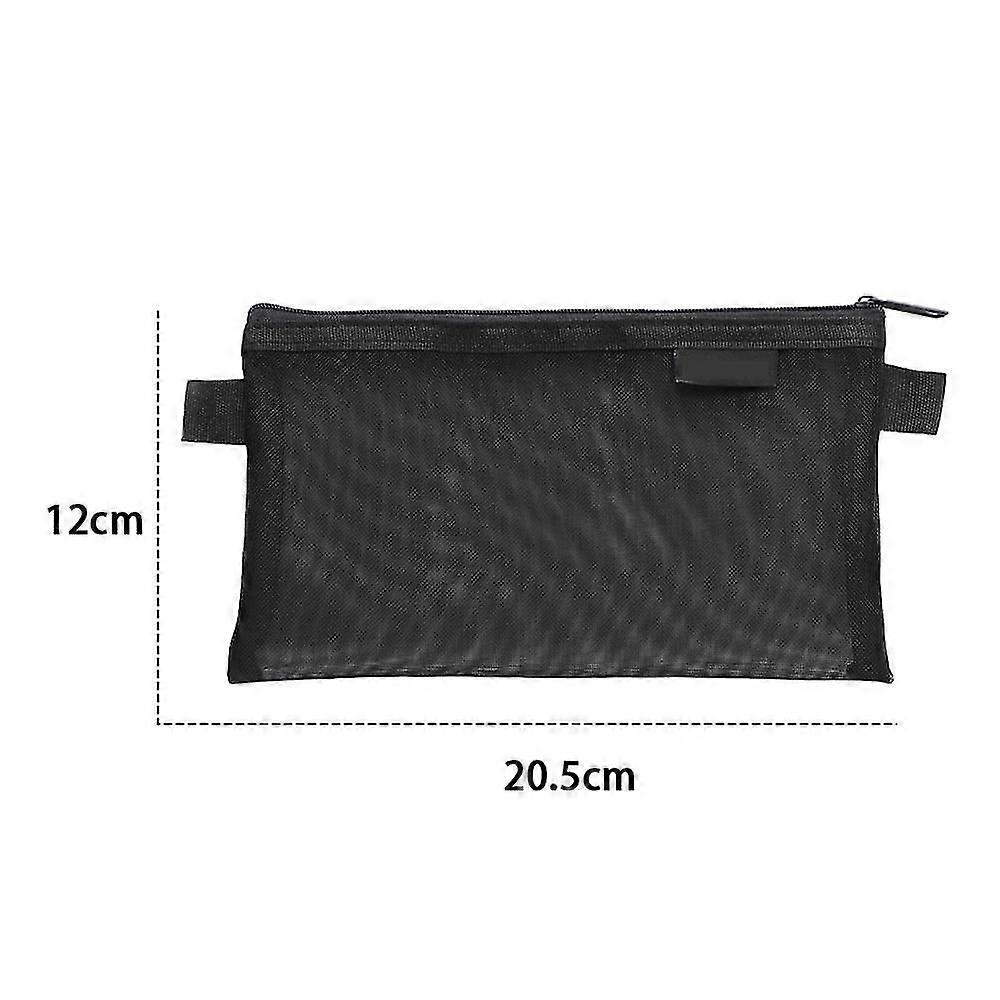Multifunctional Mesh Pen Bag Pencil Case Makeup Tool Bag Storage Pouch Purse