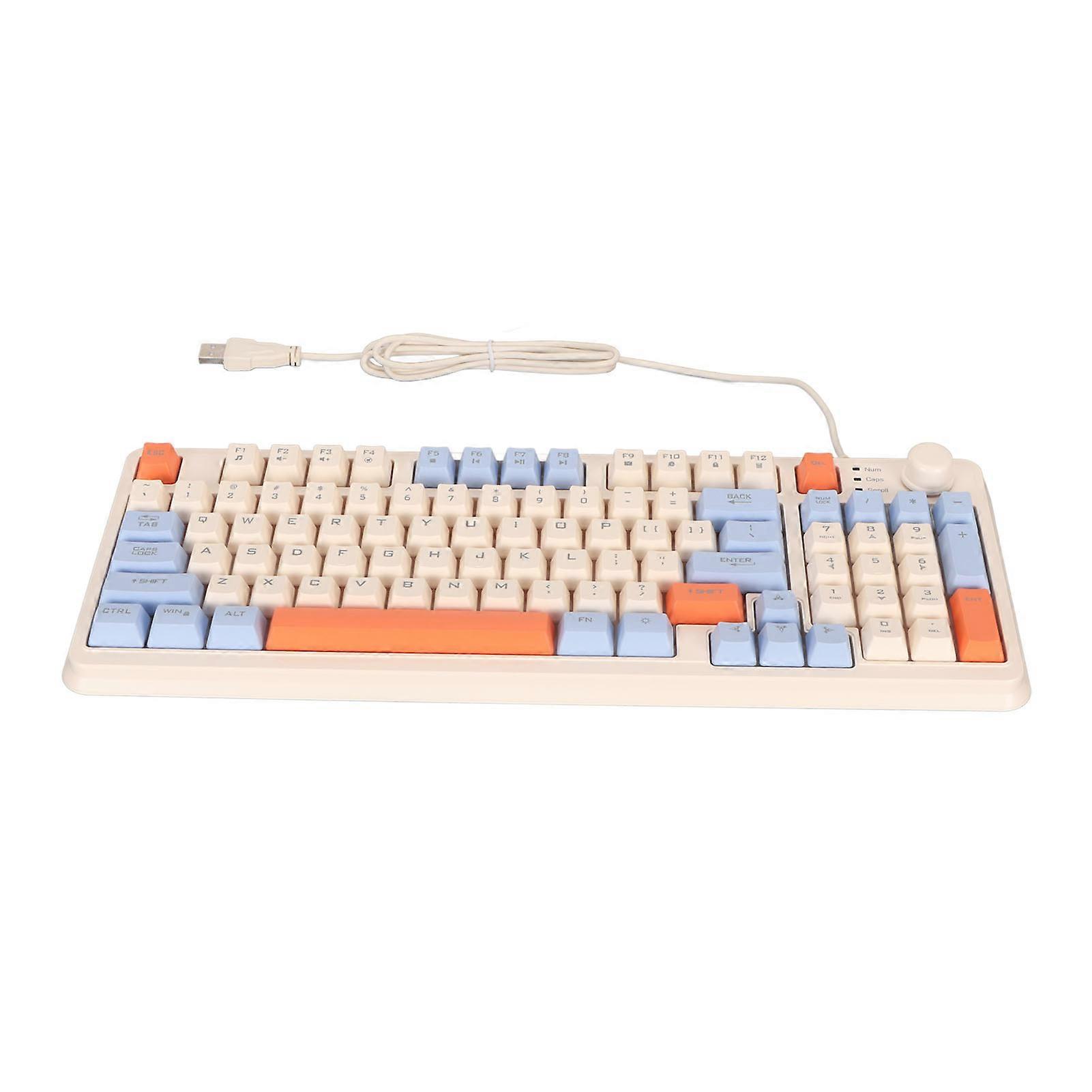 Gaming Keyboard Colored Backlit Wired 94 Keys Keyboard for Desktop Computer Notebook