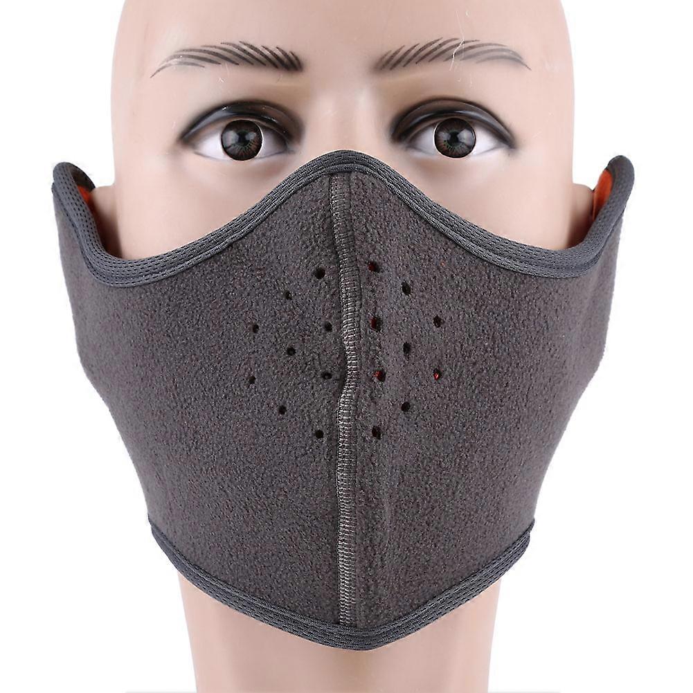 מסכת אופניים בחוץ אופנוע רכיבה על אופניים מבוגר חורף חצי כיסוי פנים הגנה אפור כתום