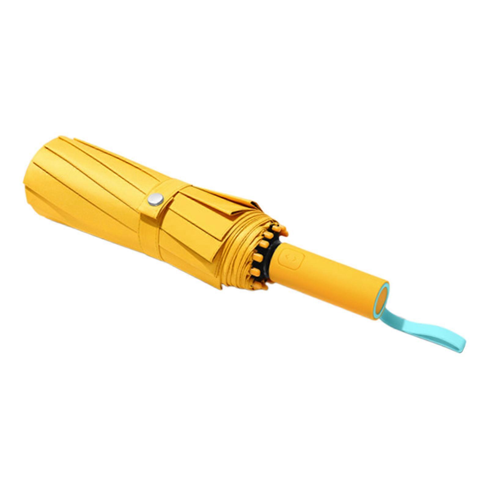 Travel Umbrellas Wind Resistant, 1 Hand Operations, Quick Drying Canopys for Rainy Day Creamy yellow