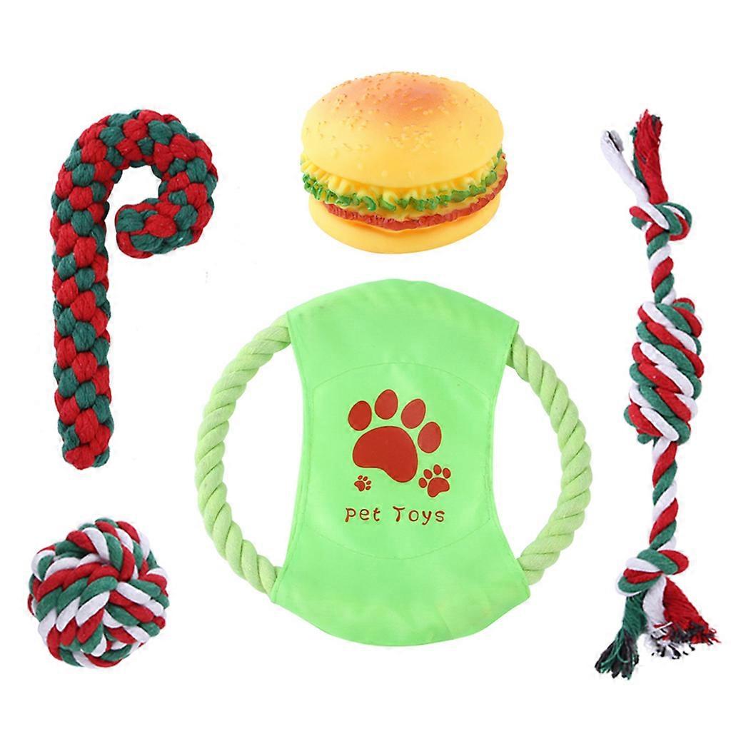 1 Set Christmas Dog Chew Toys for Puppy Dog Toys for Aggressive Chewers Interactive Stuffed Tug of War Toys for Boredom