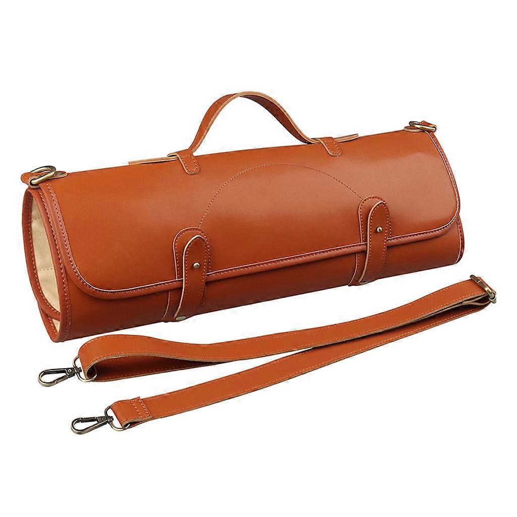 Chef Knife Bag Knife Roll Holds 10 Knives Pocket for Cooking Tools Durable Knife for Carrier for Chefs and Culinary Stud Brown