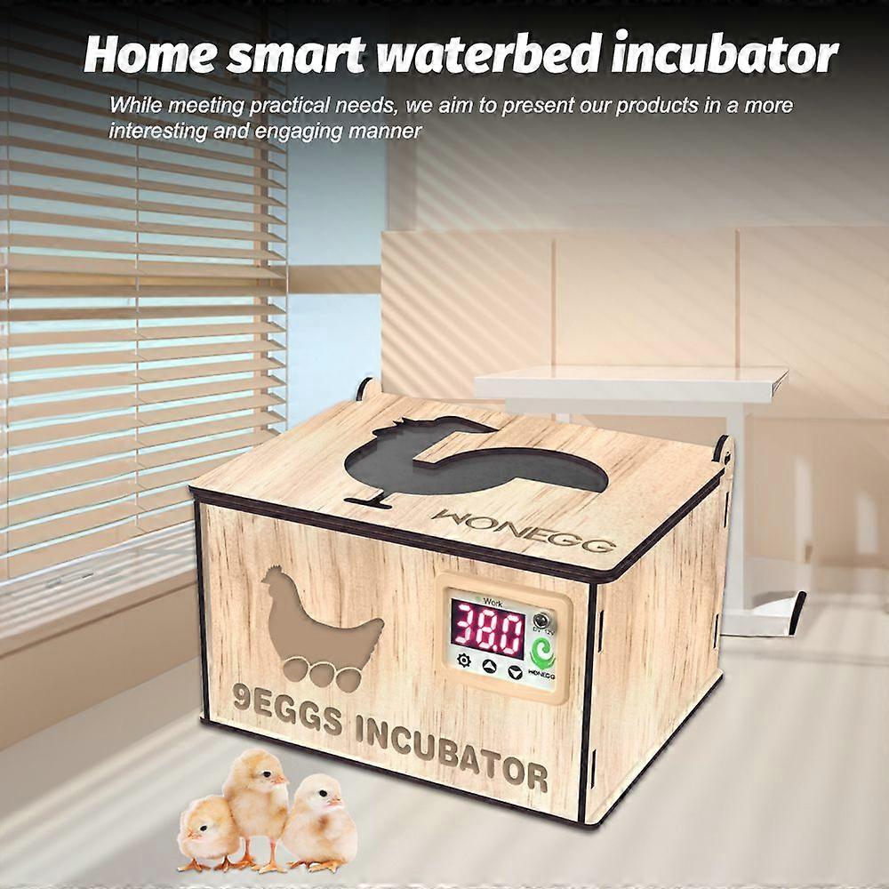 Incubators for Hatching Eggs DIY Wooden 9 Egg Incubator with Temperature Control Chicken Egg Incubators for Duck Goose Quail Bird for School/Home/Farm