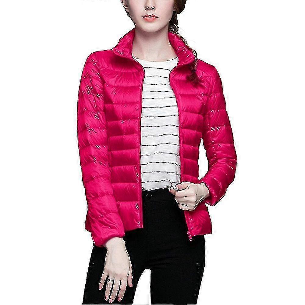 Winter Women's Short Down Jacket with Standing Collar - Plus Size