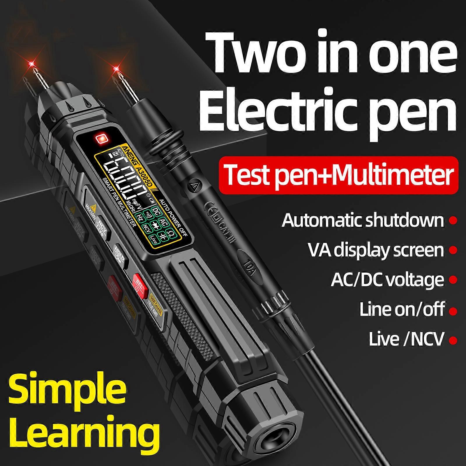 ANENG A3005D 6000 Counts Pen-type Digital Multimeter True RMS AC/DC Voltage Tester NCV Hz Ohm Professional Electrician Tools