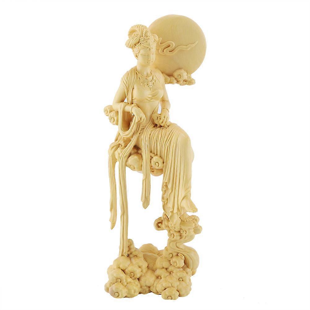 Chang E Carving Figurines Hand Carved Myth Statue Amulet For Home Decorations Resin 6 Inch