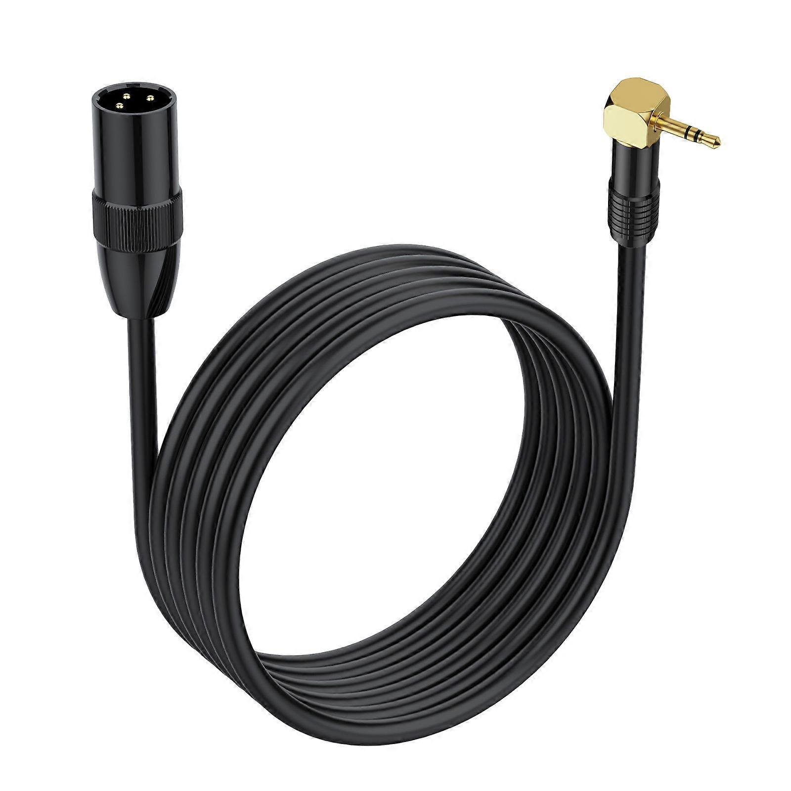 3.5mm to Balanced AUX Cable Right Angle 3.5mm Cord with Right Angle Design for Camera Microphone Port