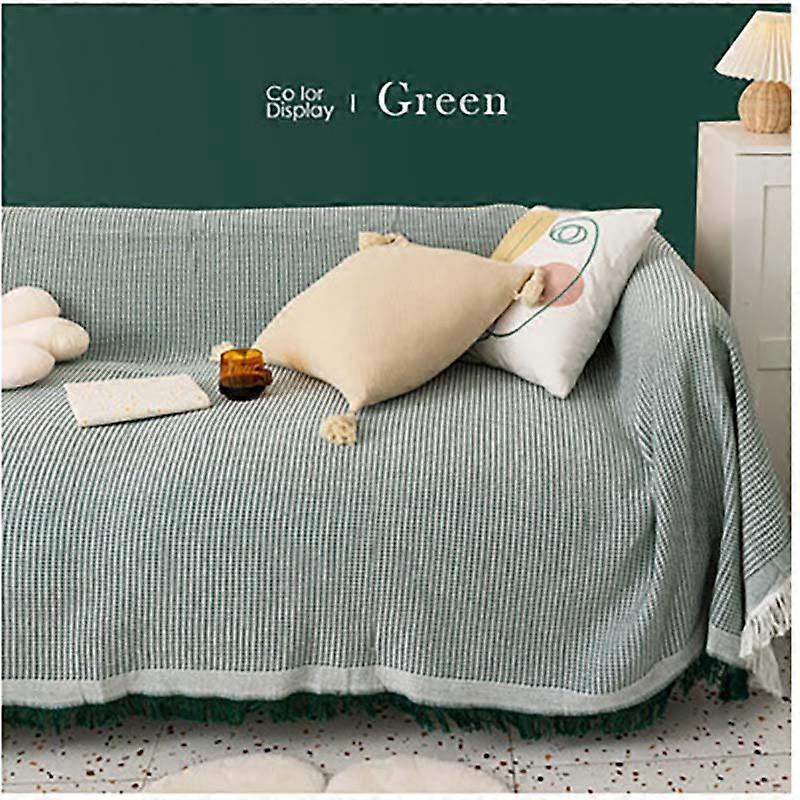 Nordic Sandhair Towel Universal Cotton Camping Sofa Blanket Four Seasons Universal Cream Color Non-Slip Full Cover Sofa Cover Thick Tassels Cushions