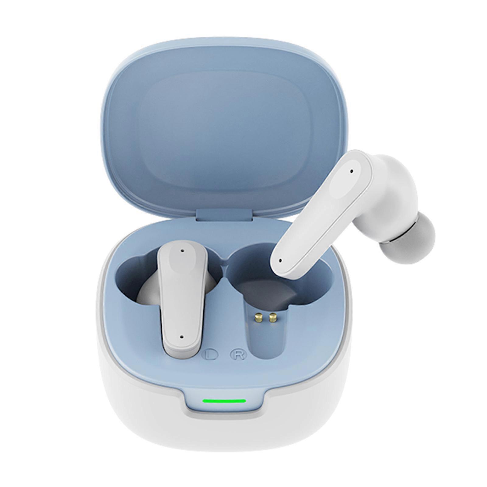 Language Translation Earbuds 11 Language Real Time Bluetooth-compatible Earbuds Long Battery Life for Travel Business White and blue