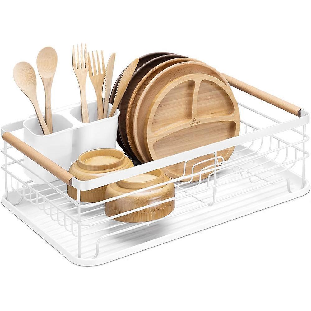 Efficient Drainage for Quick Drying, Bowl Drying Rack with Easy-to-Clean Removable Cutlery Insert