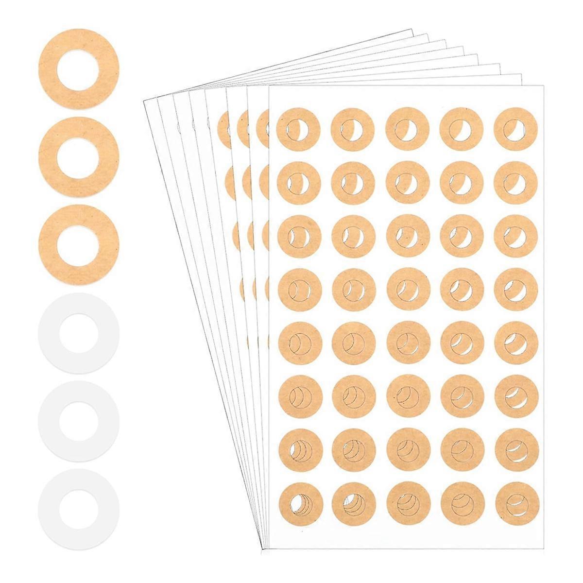 800 Pcs Paper Hole Reinforcement, 1/4 Inch Binder Hole Reinforcement Circles (Kraft and Transparent Paper Set)