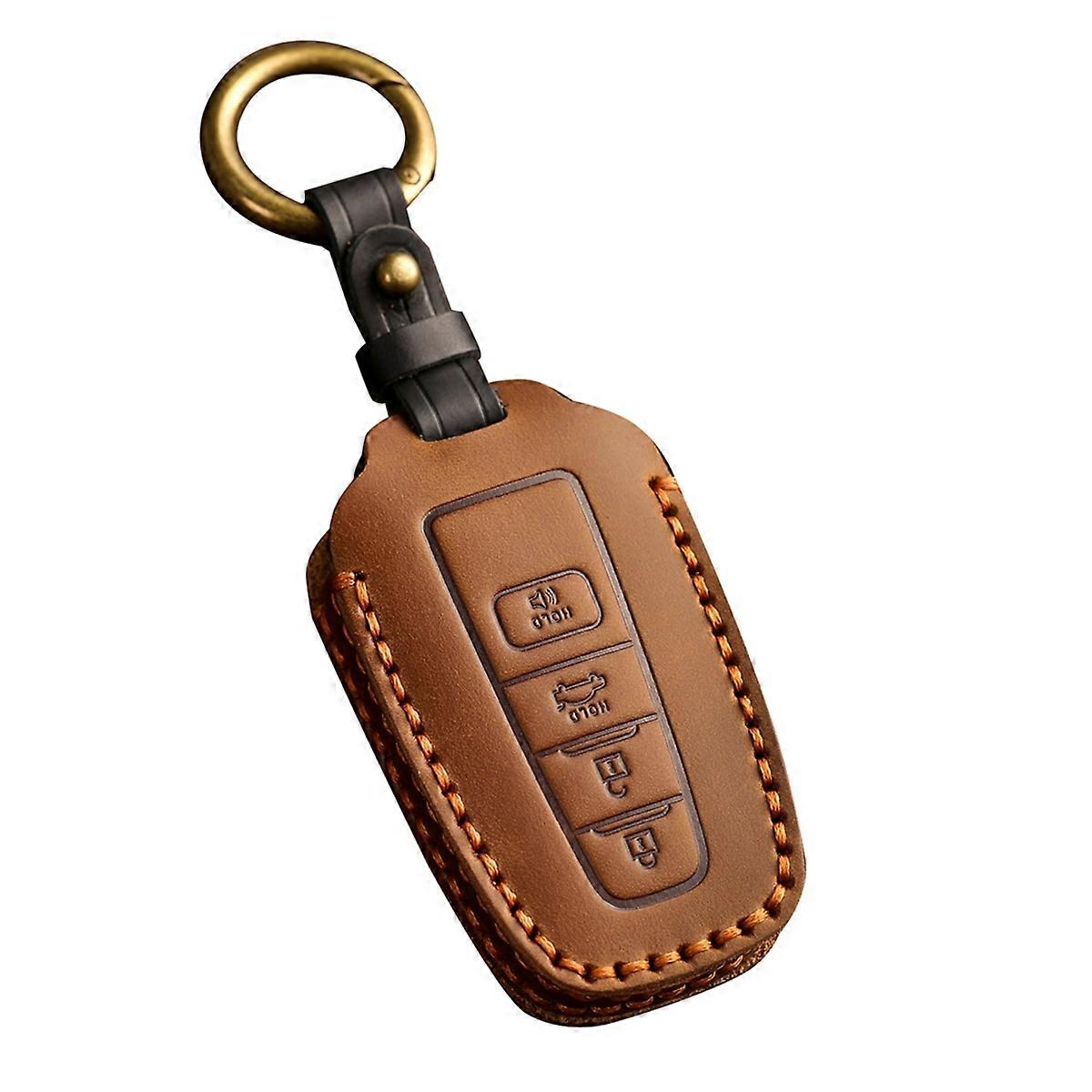 Car Key Case Cover Shell Fob for C- Prius Land Cruiser Prado 4 Button Brown