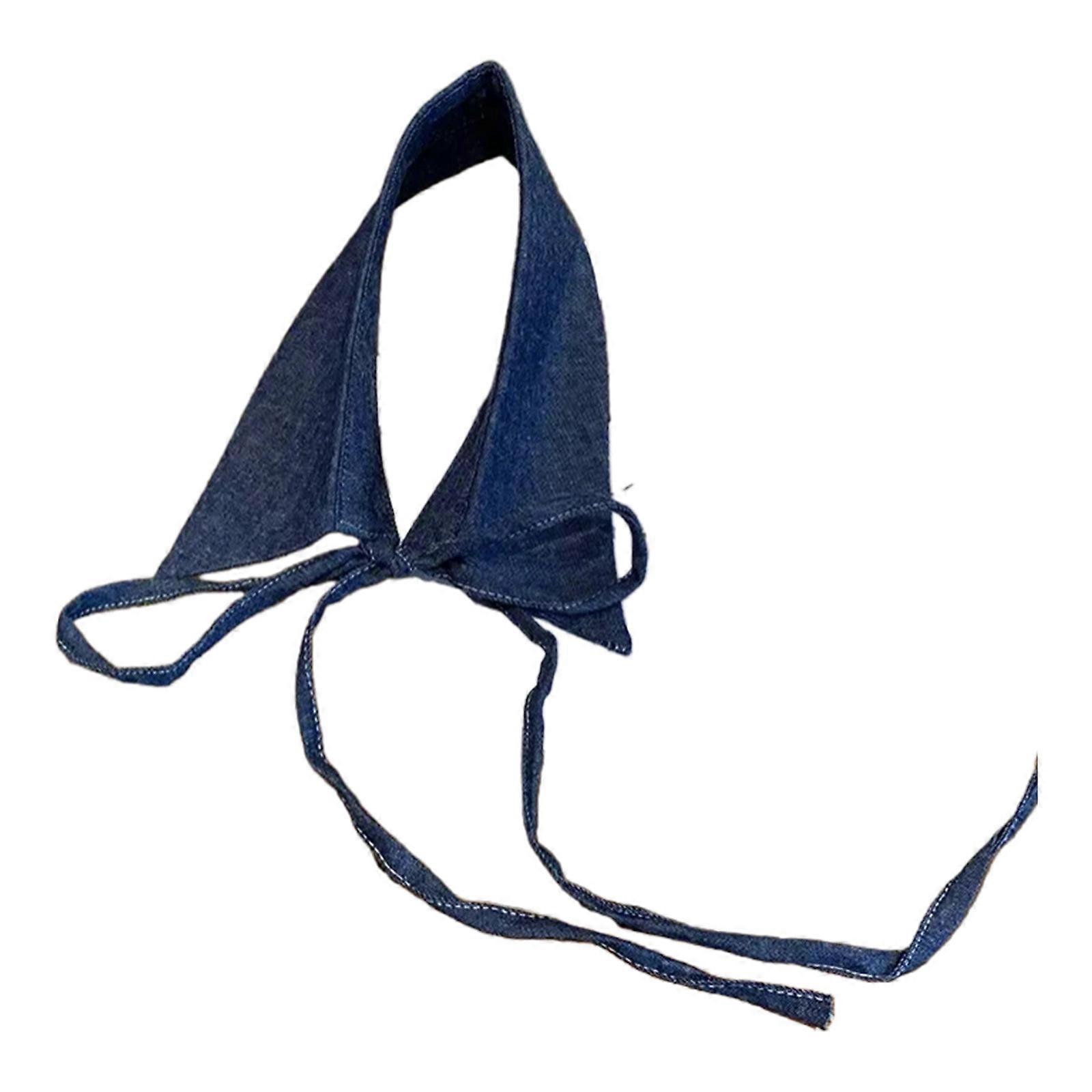 Elegant Denims Collar Stylish Layering Comfortable Collar Versatiles Collar for Sweaters and Dresses Deep Blue