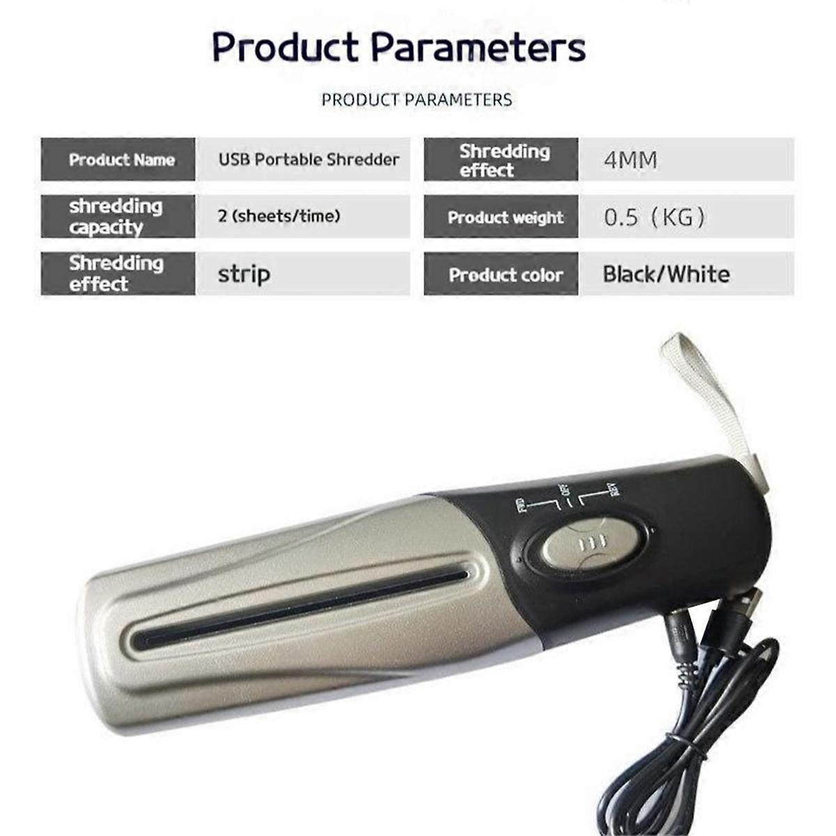 USB φορητός τεμαχιστής εγγράφου πολυλειτουργικός μίνι ηλεκτρικός τεμαχιστής εγγράφου τεμαχιστής εγγράφου Offic