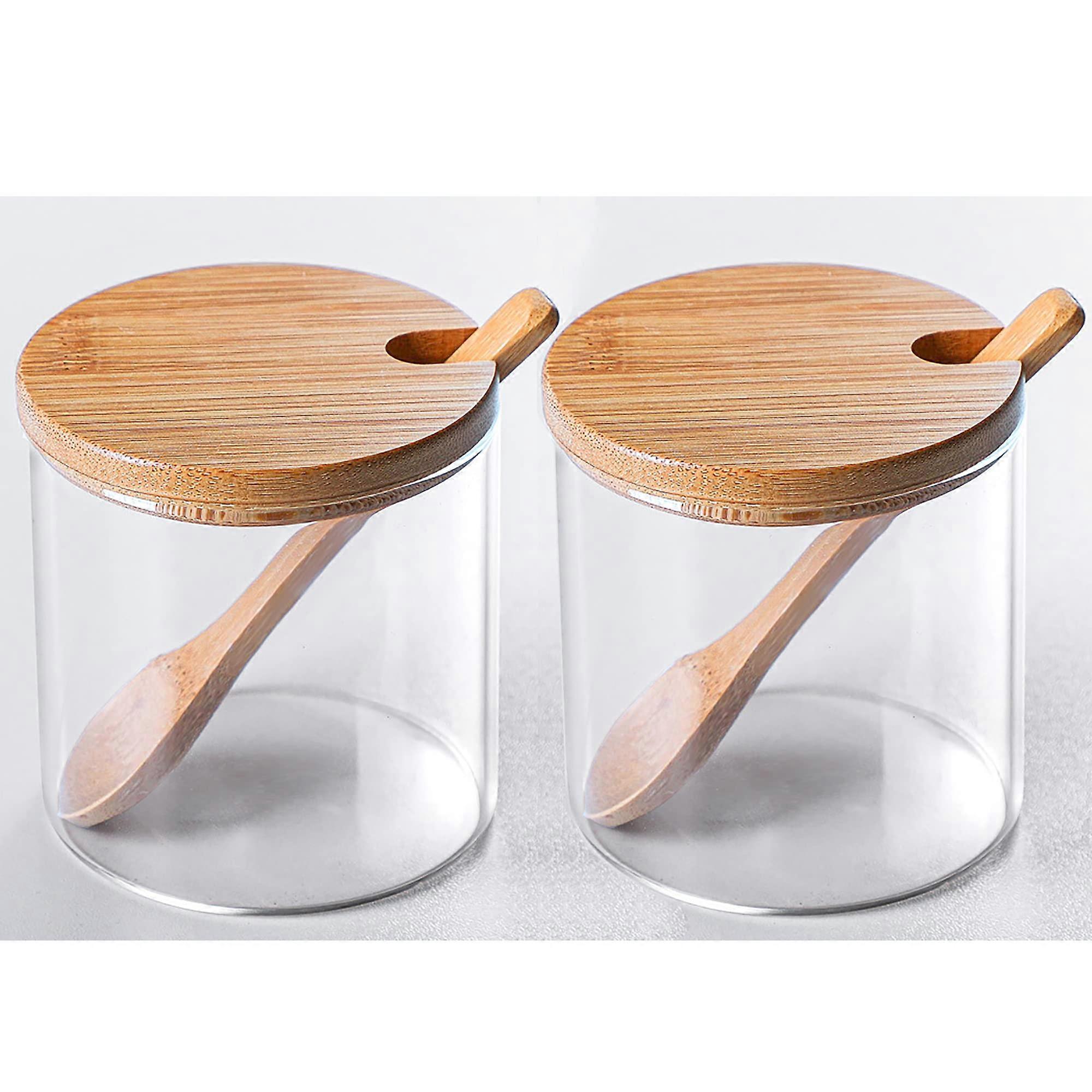 Transparent Glass Spice Jar Set - Round Kitchen Containers with Lids for Home Storage - Simple and Stylish Decoration