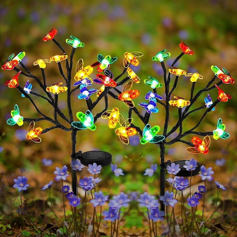 Solar Garden Lights, 2 Pack 40 LED Outdoor Firefly String Lights for Tree and Landscape Decoration