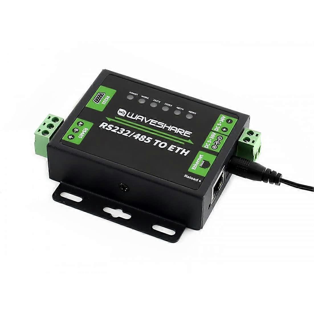 Waveshare RS485 to Ethernet Converter Industrial RS232/RS485 to RJ45 Converer Dual Serial Ports Bi-Directional Rransparent Data Transmission
