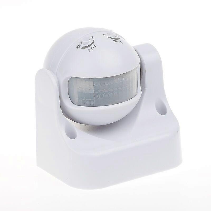 Infrared Motion Sensor Wall Mount Indoor Outdoor Splash Resistant Tilt 180 Working Area 12m Range White