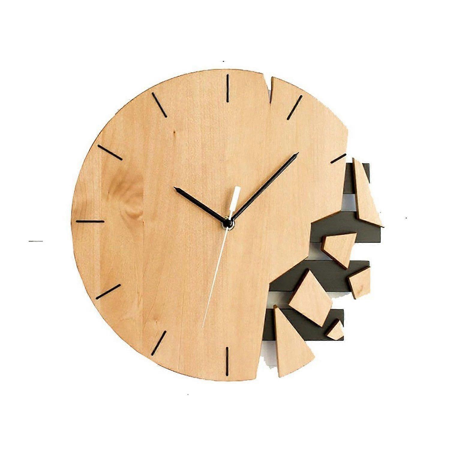 Wall Clock Creative Design Wooden Wall Clock 30cm Modern Home Decor Unique Style