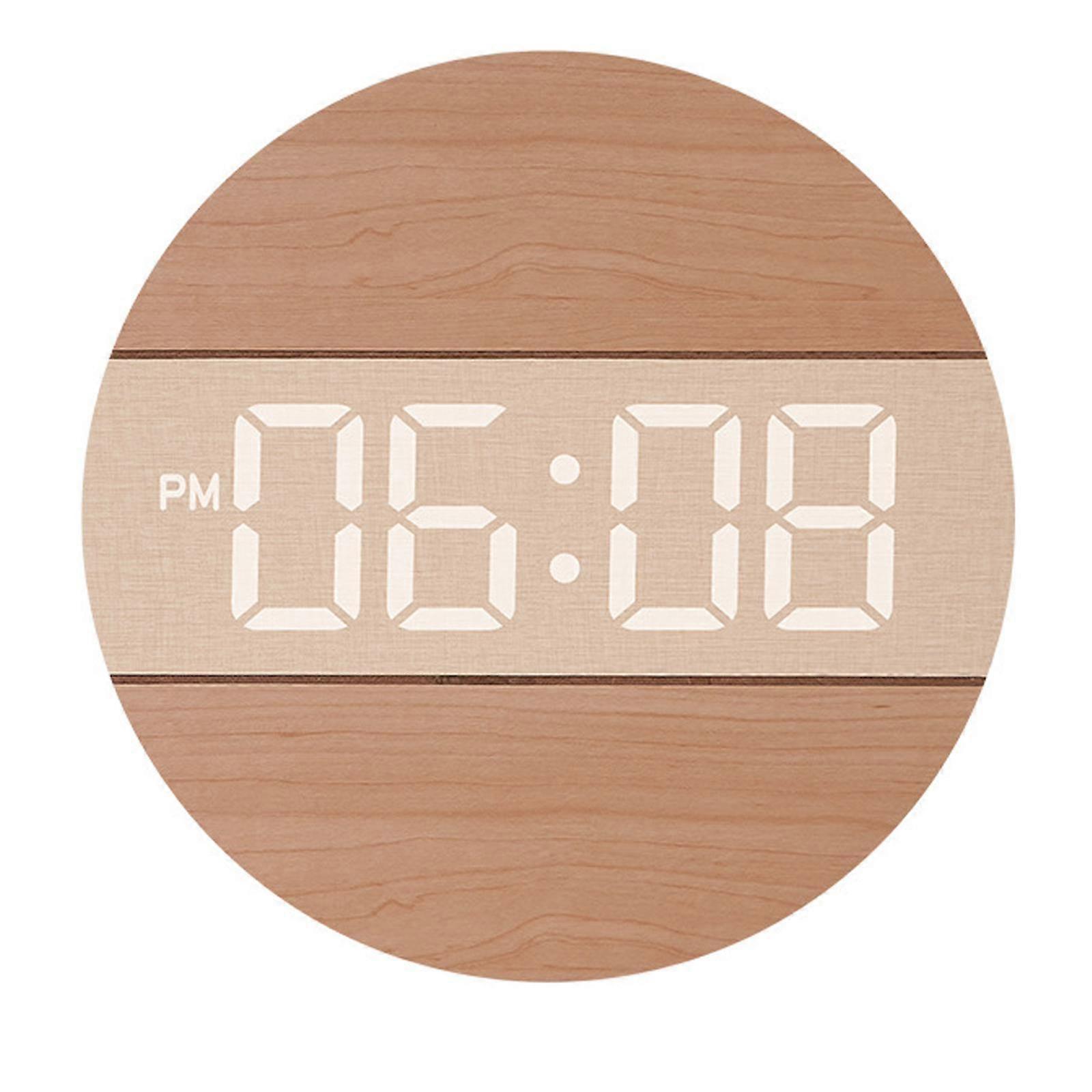 Wall Clock,Round Hanging Clock Decoration Modern Digital Clock Auto Adjustable