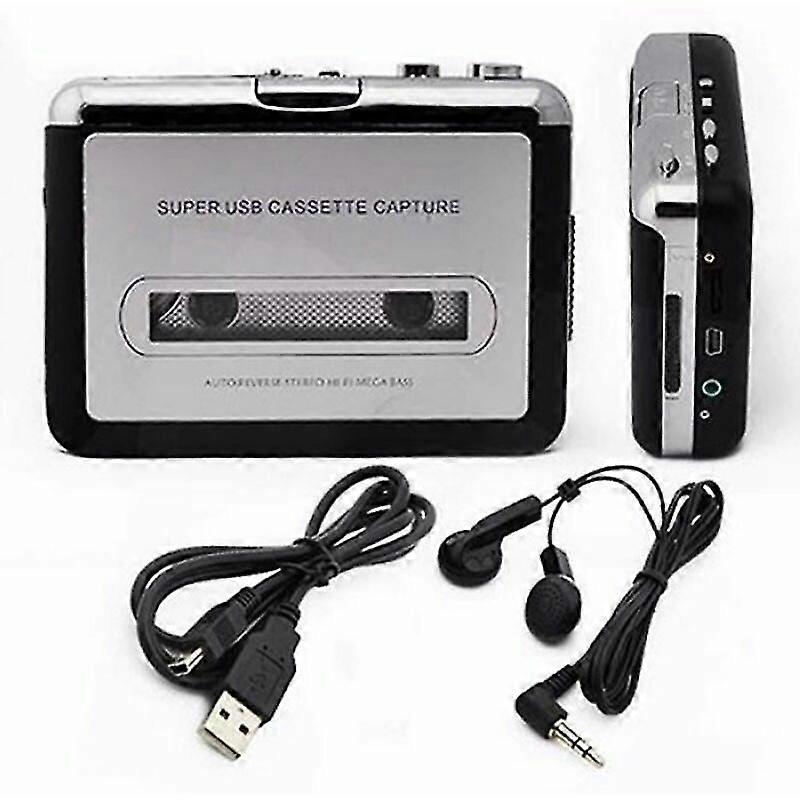 1pcs Portable Cassette Player And Audio Cassette To Mp3 Converter, Convert Walkman Cassette To Mp3 Via Usb