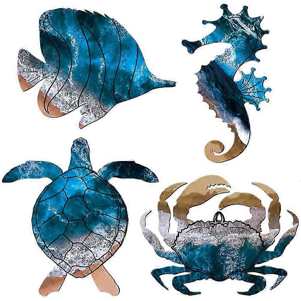 1 Set Thème de plage Décor Tortue Cour Décoration Extérieur Poisson Hippocampe Décoration