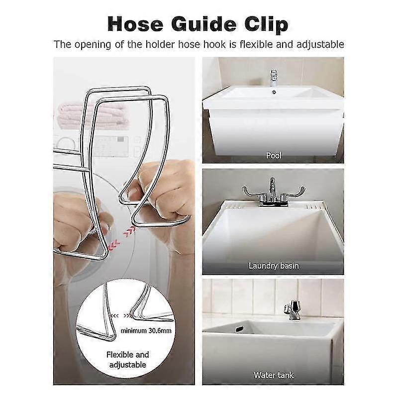 Washing Machine Drain Hose Holder, Adjustable Drain Hose Holder Clamp Hook Hose Guide Clip Fits All Drain Hose