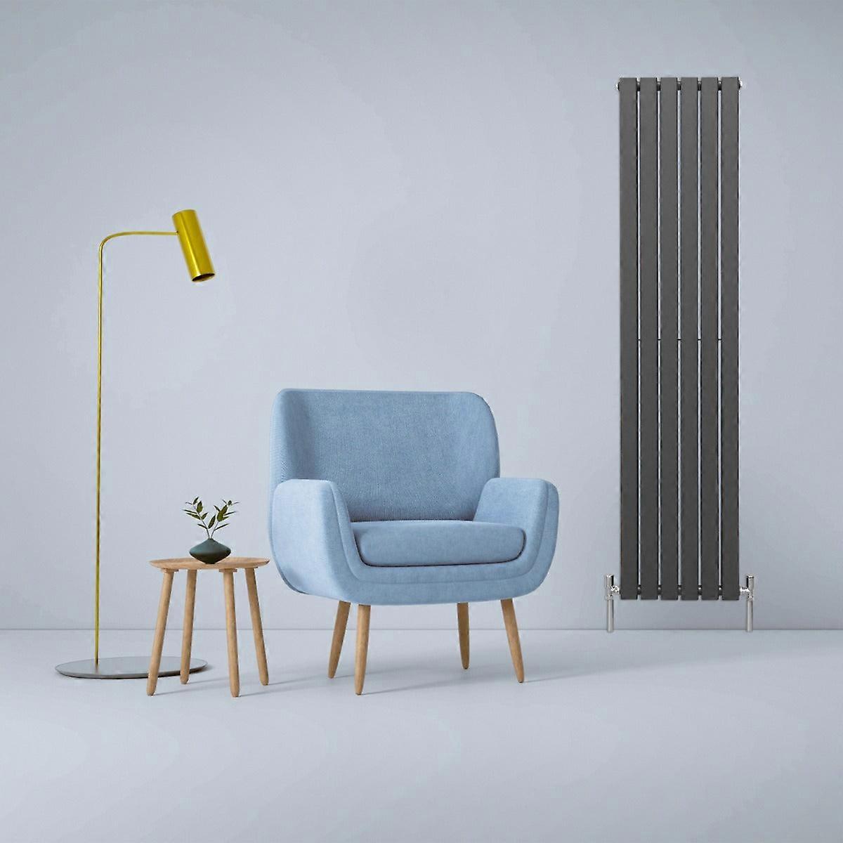 Designer Radiators 180 x 42cm Flat Panel Modern Central Heating Anthracite Grey Vertical Column