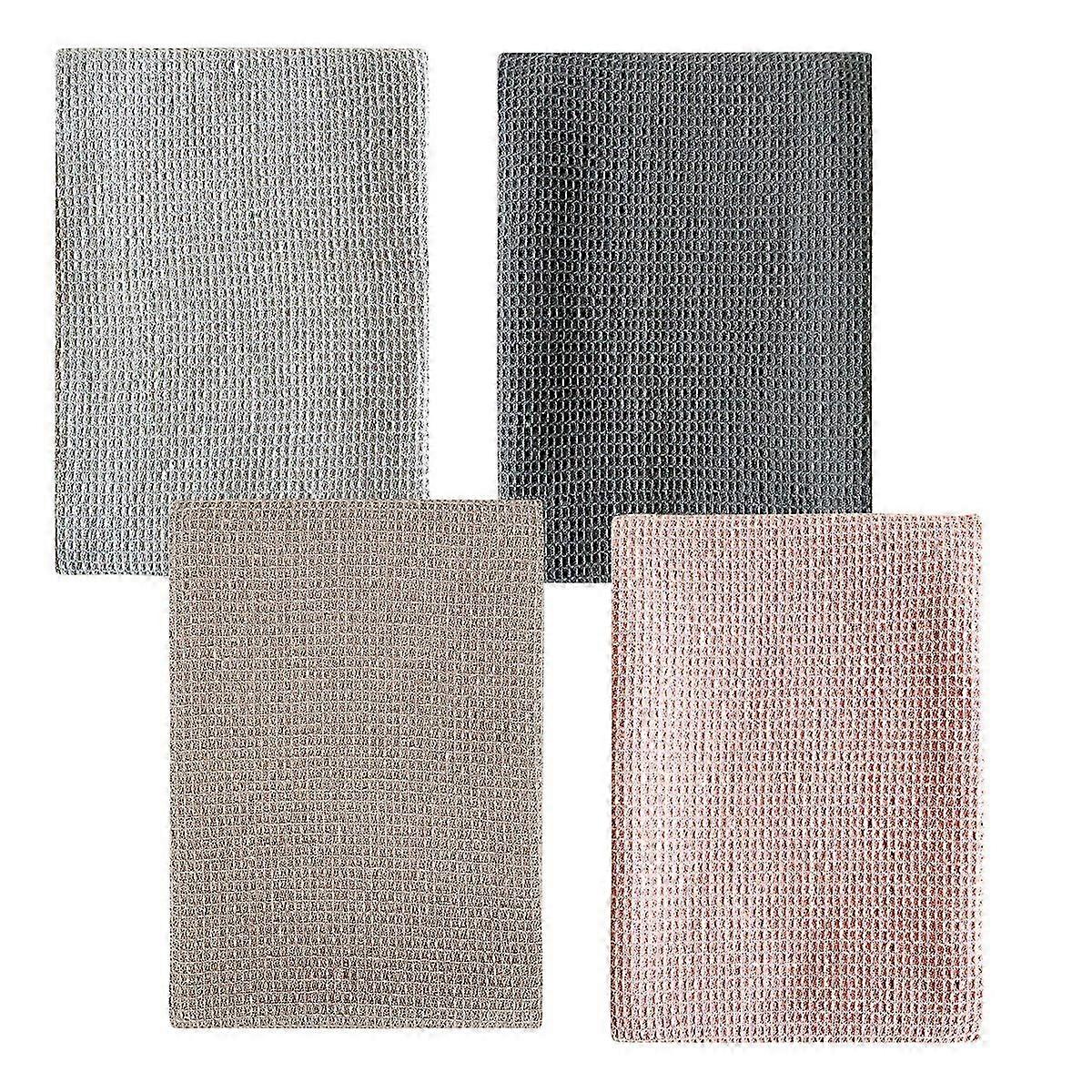 45x65cm Torchon en coton, Set de torchons de cuisine, 4 Pièces, Structure gaufrée, Multicolore, Serviette de séchage