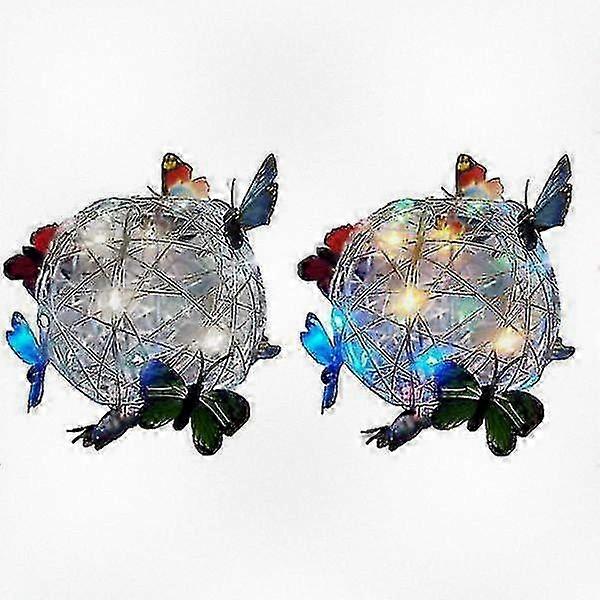Outdoor Garden Decorative Solar Light for Pathway and Lawn, Waterproof Hanging Tree Lamp with Butterfly Ball Design, Perfect for Garden Yard Use