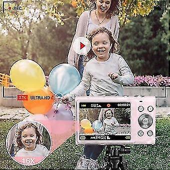 with 28 Inch Screen Stylish Camera Digital Camera with Auto Focus 27K 48MP Camera for Teens-Pink