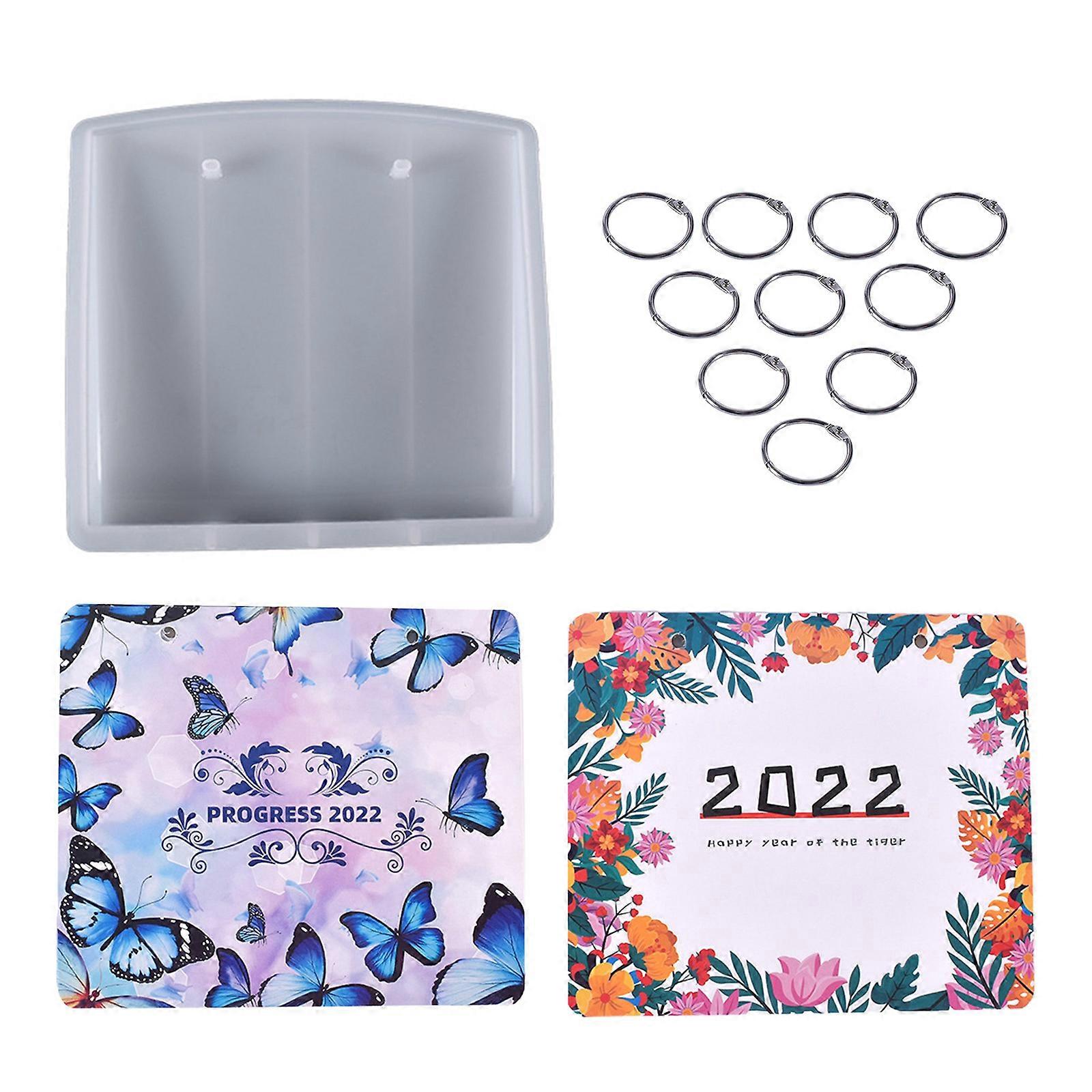 Calendar Hanging Mold Crystal Epoxy Resin Casting Mold 2022-2023 Notepad Album Silicone Mold Suitable for DIY Crafts