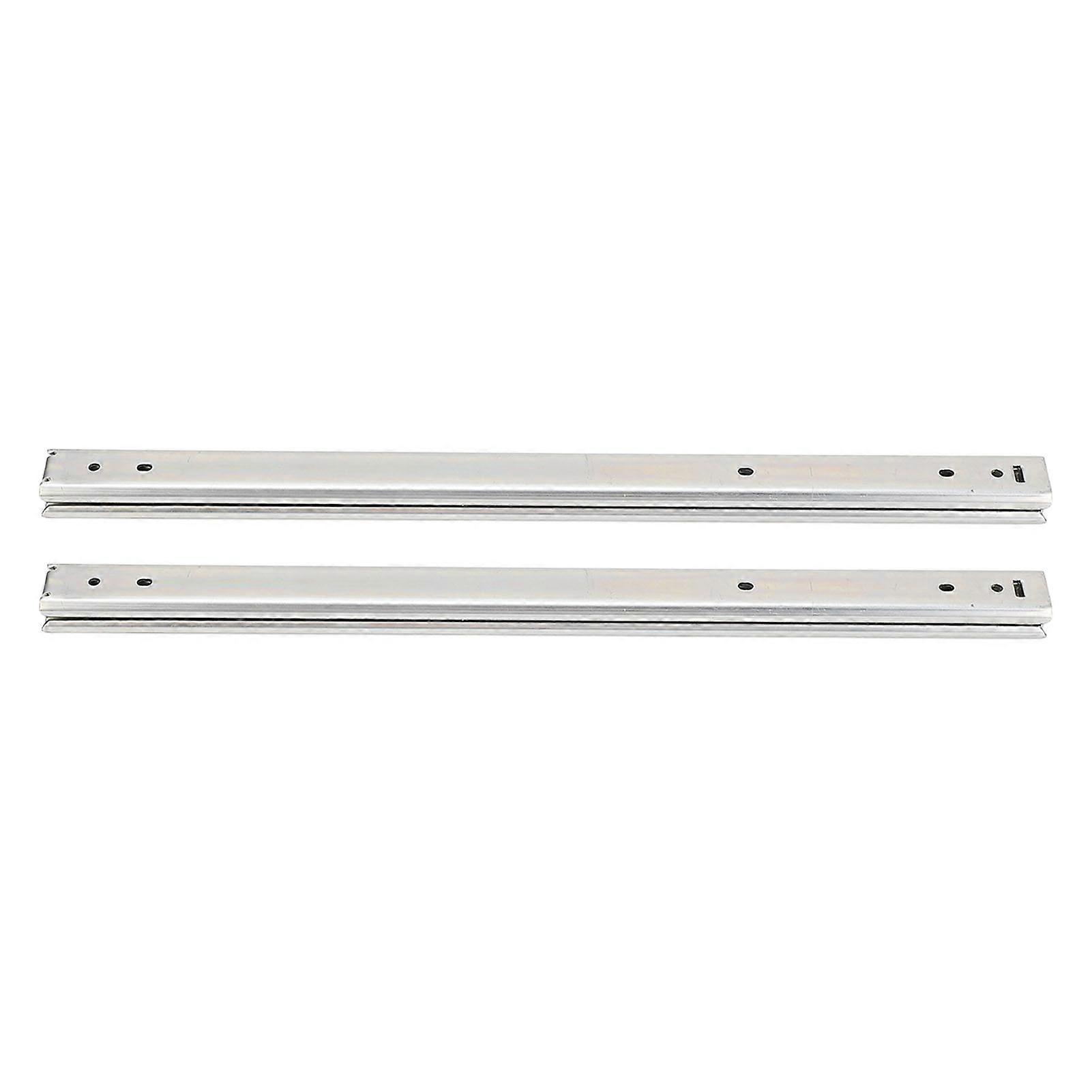 2 Pack 200mm Double Ball Bearing Drawer Slides 27mm Wide Full Extension 3-Fold Cold Rolled Steel