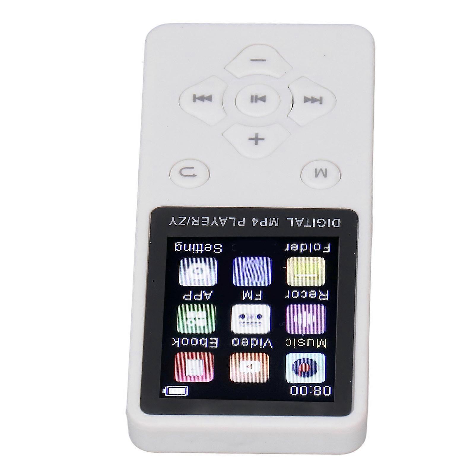 Mp3 Mp4 Player Super Slim 1.8 Inch Color Screen Bluetooth 5.0 Built in 64GB HiFi Portable Digital Music Player White 