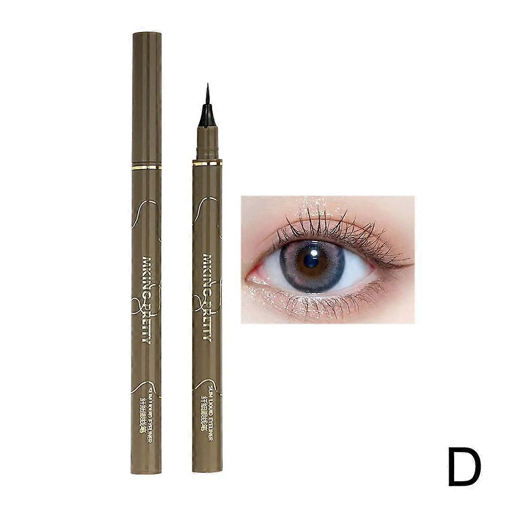04# cold tea brown (D)$Extremely fine liquid eyeliner pen cotton head quick-drying waterproof non-smudged long-lasting color eyeliner for students