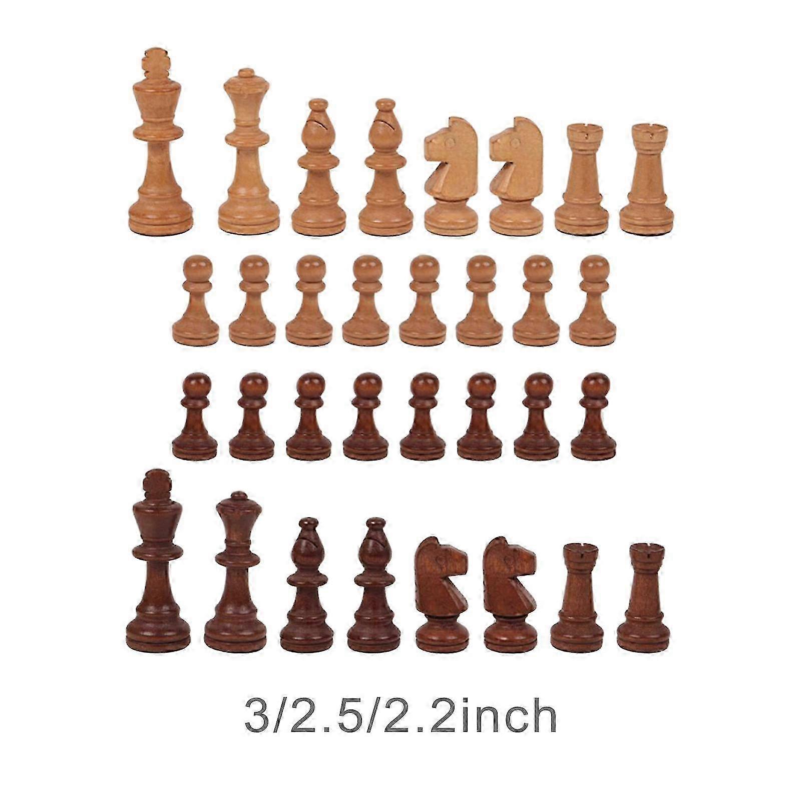 32-Piece Handcrafted Wooden Chess Set with Magnetic Portable Board for Interactive Play and Party Games Suitable for Children