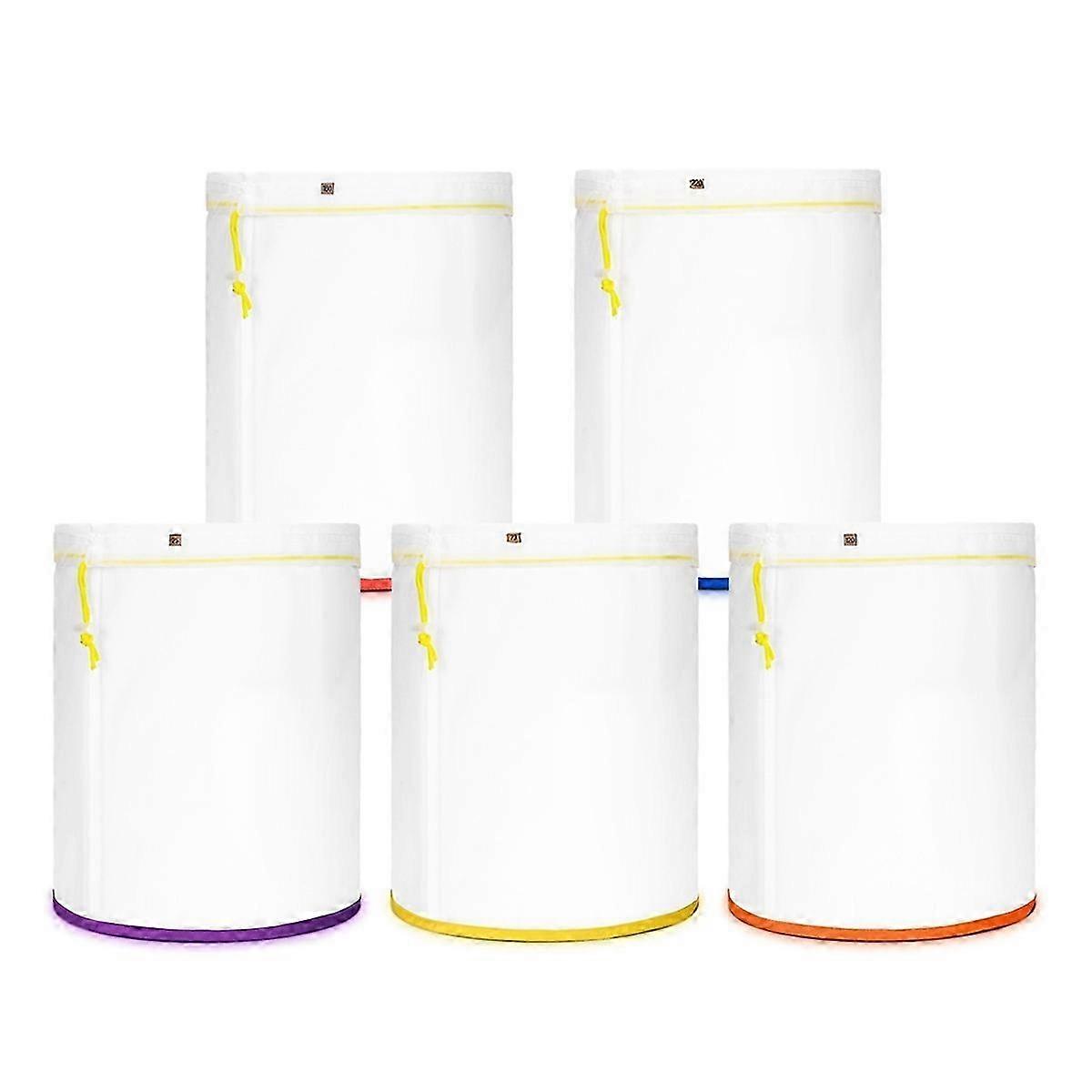 5Pack 5-Gallon All-Mesh Storage Bags,Fine Nylon Mesh,for 5 Gallon Bucket, Reusable Filter Bag with