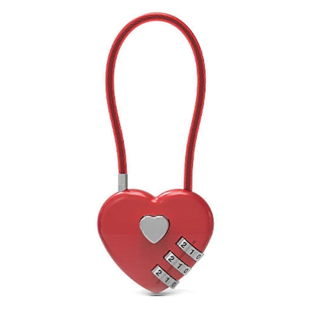 Love Shape Lock Wedding Gift Heart Password Code Padlock Trolley-Case Lock