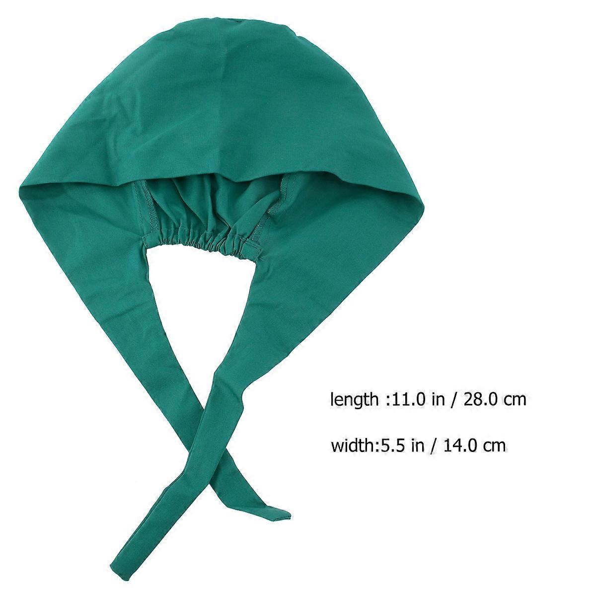 Adjustable Solid Nurse Cap Scrub Hat for Operating Room Doctors Spa Hair Covering Work Environment Green