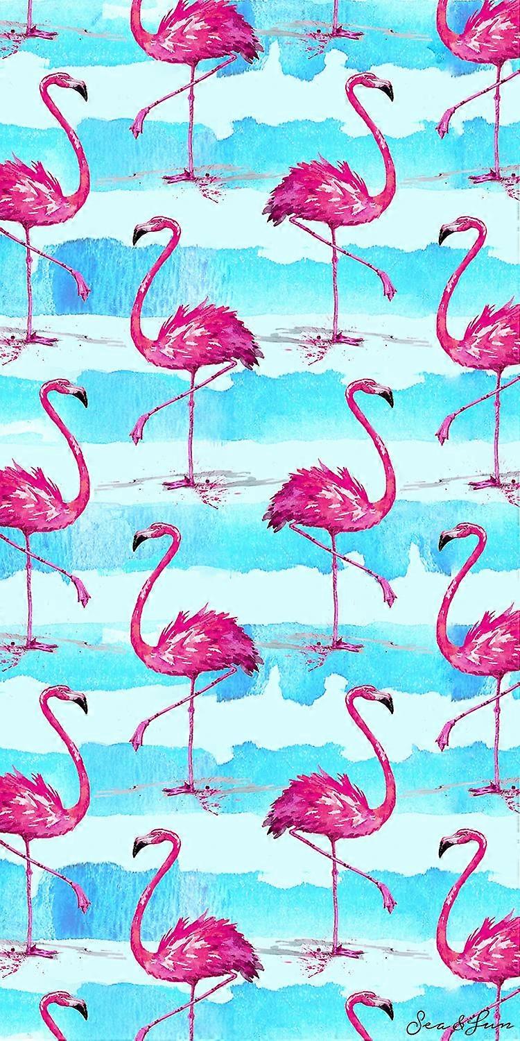 Microfibre Beach Towel Flamingos 100% Polyester 75 x 145 cm Super Soft Lightweight Quick-Dry Towel