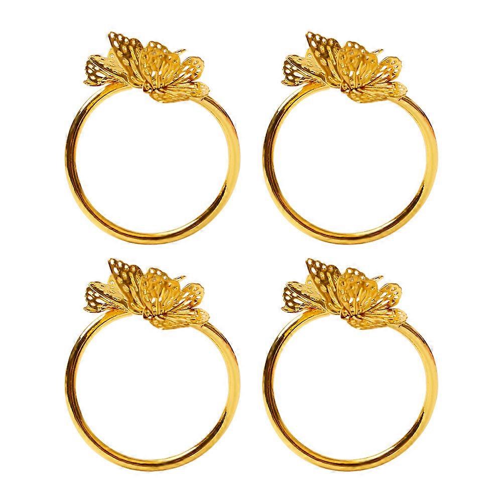 Napkin Buckle Shape Decorative Napkin Rings For Picnics And Parties 4Pcs