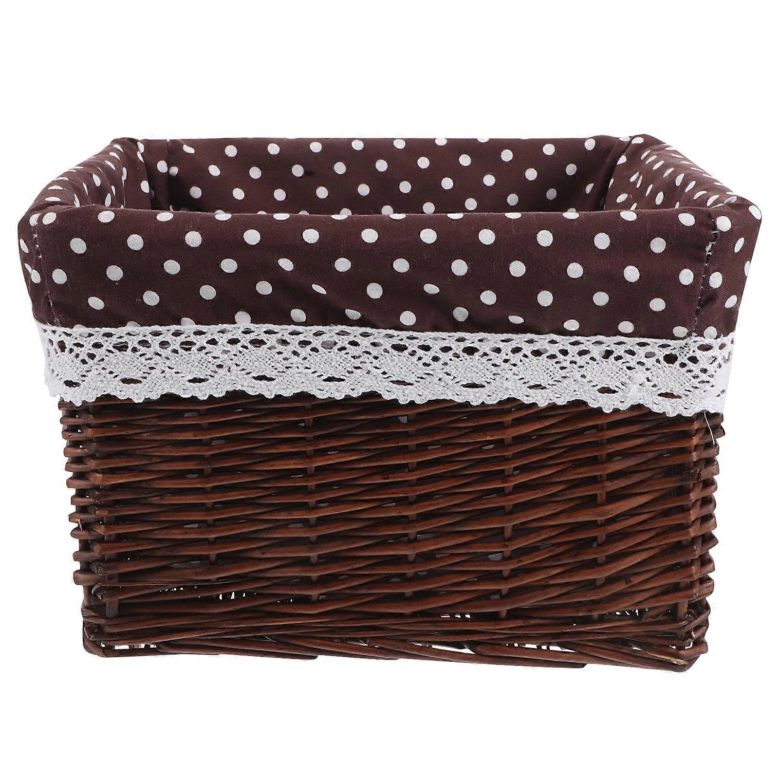 Garden Wicker Baskets Laundry Hamper Toy Organization for Shelves Bedroom Living Room Multi 11.00X10.22X8.65IN 1Pcs