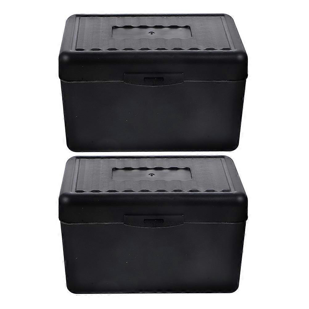 2pcs Multi Function Card Box, Portable Index Card Holder, Sturdy Office Storage Case for Desktop & Home Use