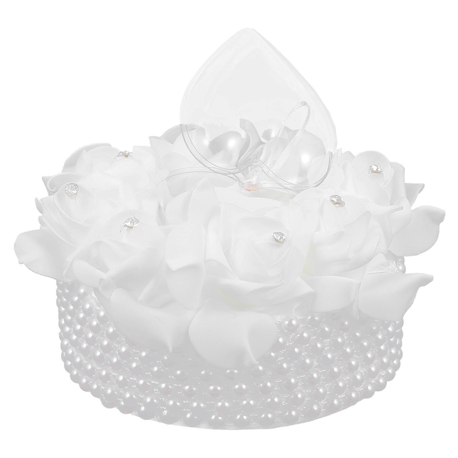 European Style Wedding Ring Box, Unique Cake Shaped Rose Design, Portable Ring Case for Engagement, Anniversary & Home Decor