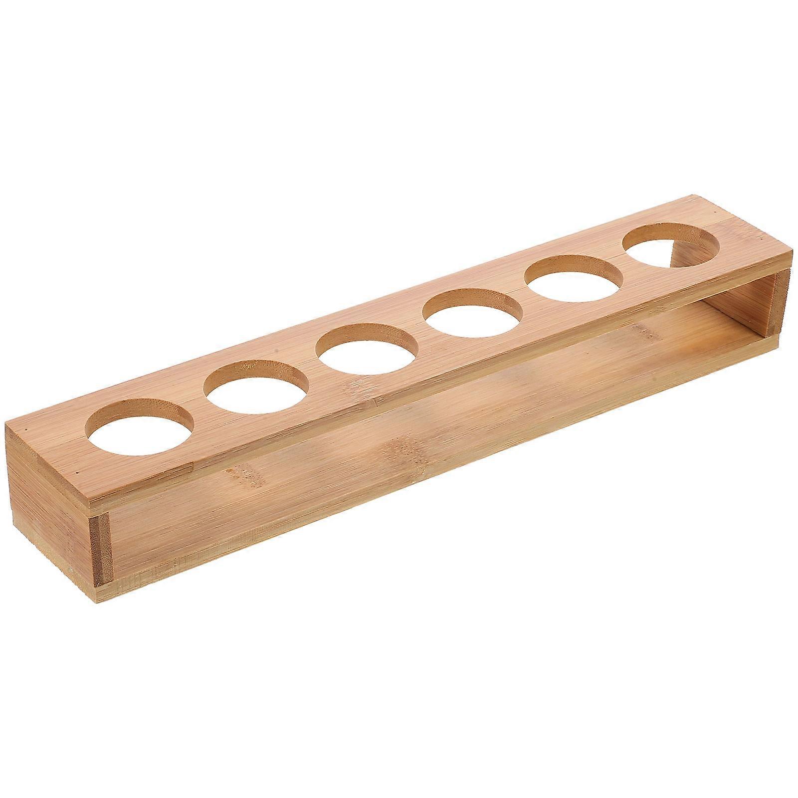 Wooden Shot Glasses Organizer Tray – Sturdy Holder for Wine, Whiskey & Cups – Multifunctional Bar Display Stand for Home and Pub Use