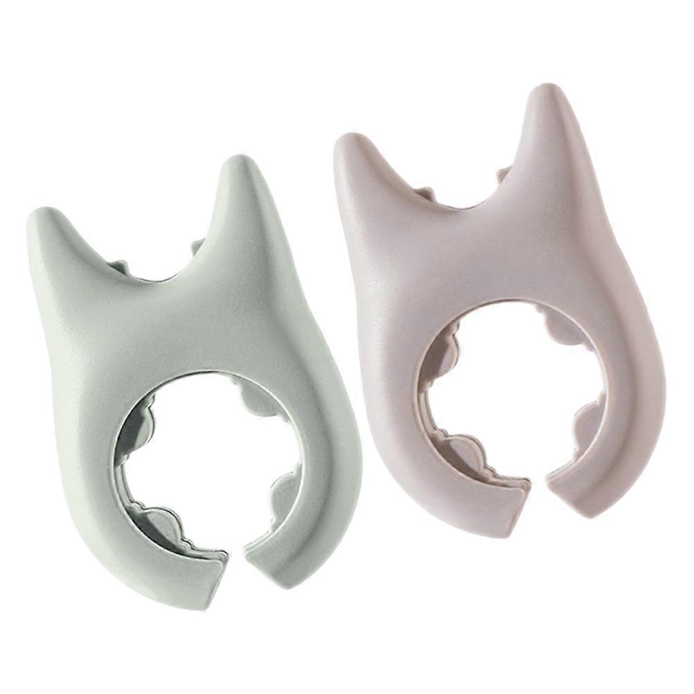 Spoon Holder for Pot Silicone Clip Kitchen Organizer Cat Ear Shape Assorted Color 6.20X4.30X1.70CM 2Pcs