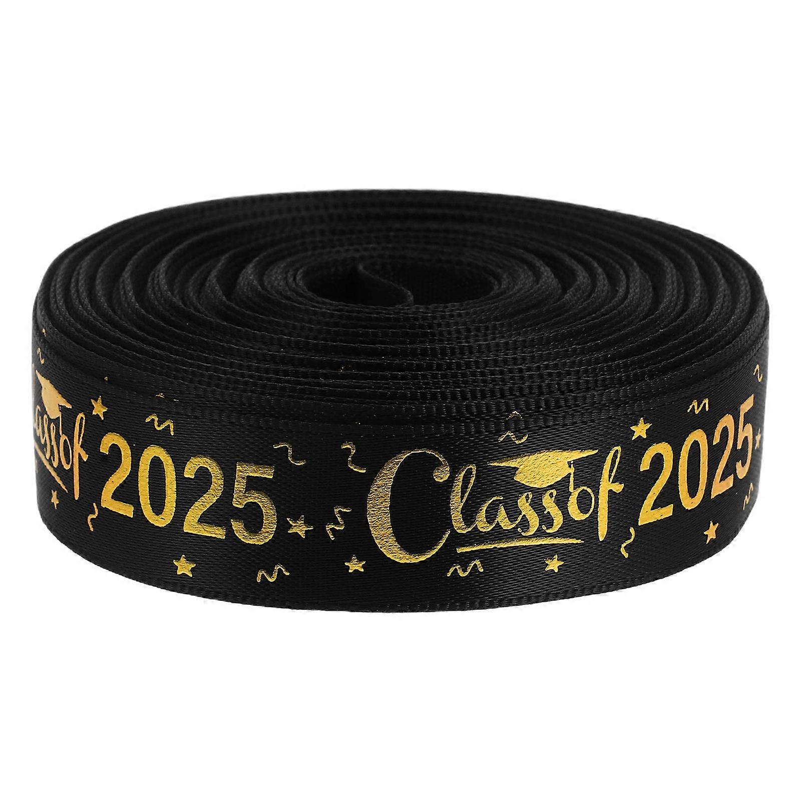 Polyester Foil Printed Ribbon for Graduation Crafts, Wrapping & Party Decorations